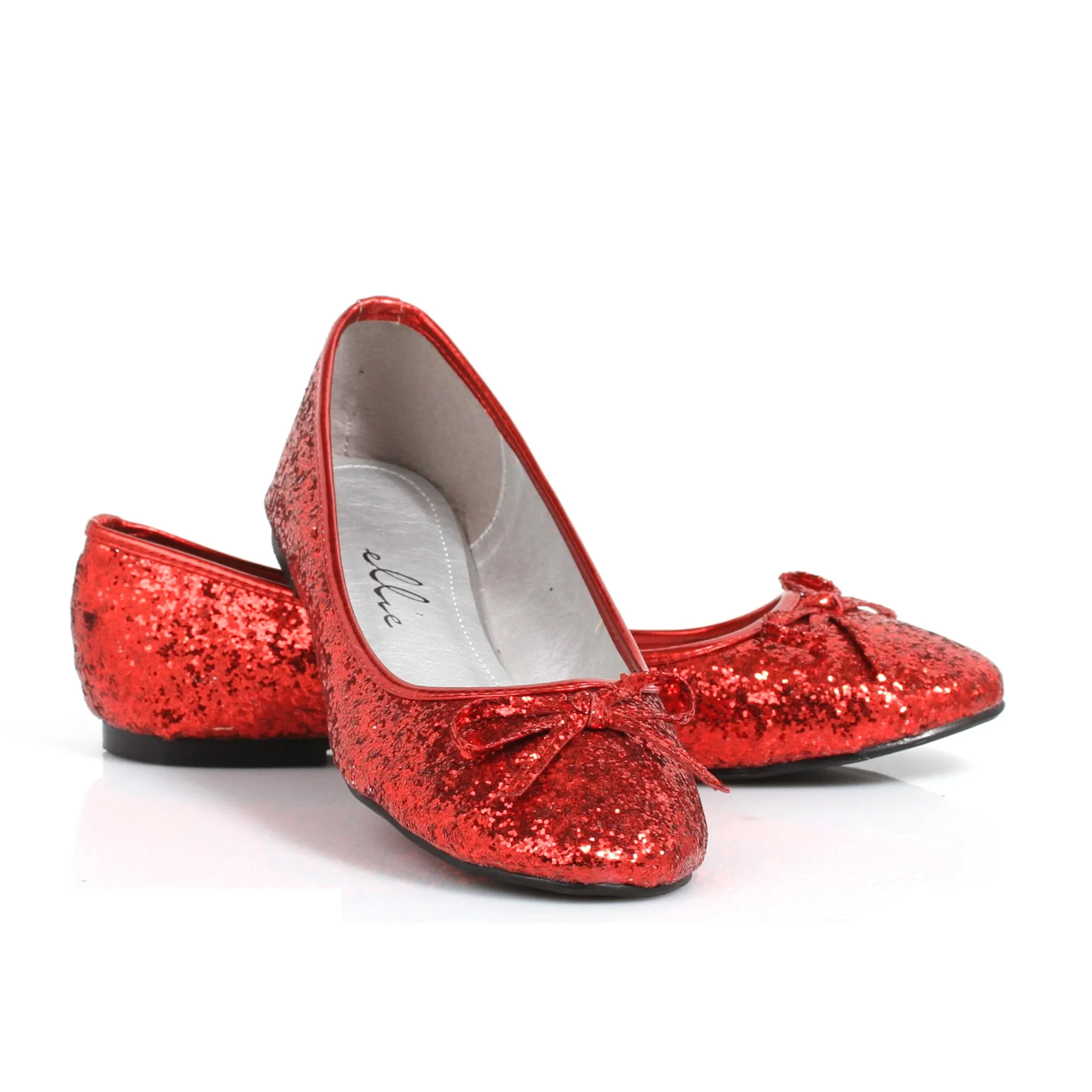 016-MILA-G Adult Glitter Flat With Bow