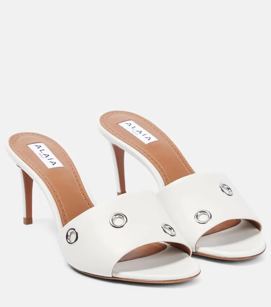 Alaia Oeillets embellished leather sandals