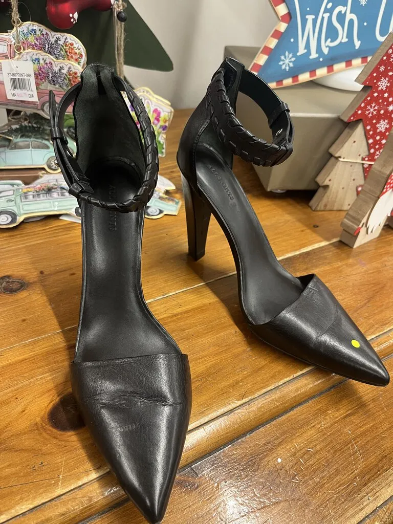 All Saints Leather Ankle Strap Heels (7.5)
