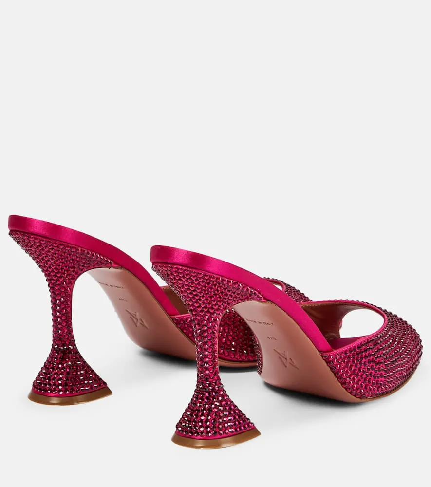 Amina Muaddi Caroline embellished satin mules