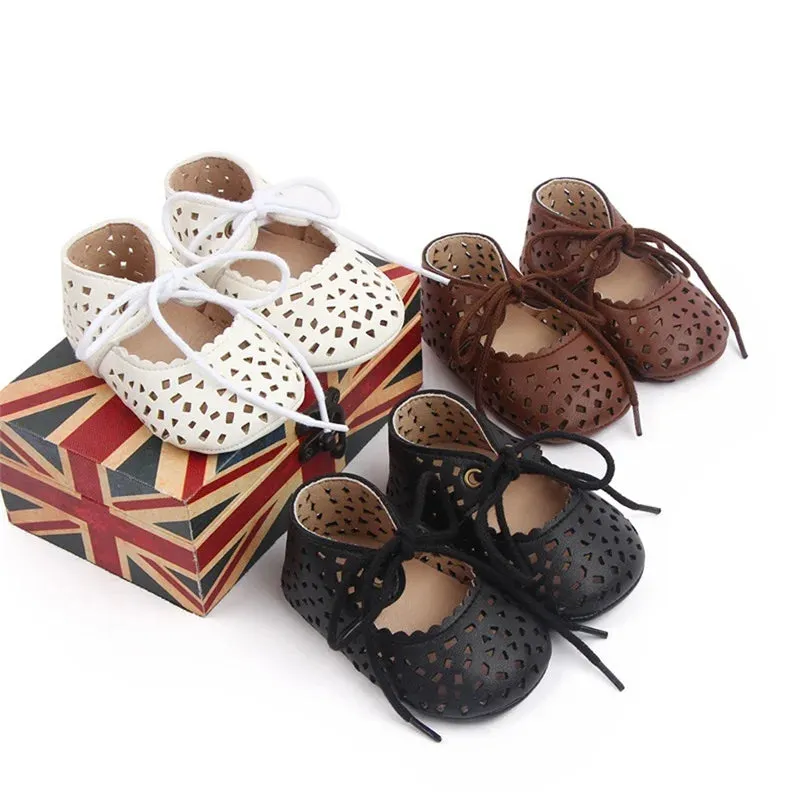 Baby Girls Non-slip PU Leather Flat Shoes