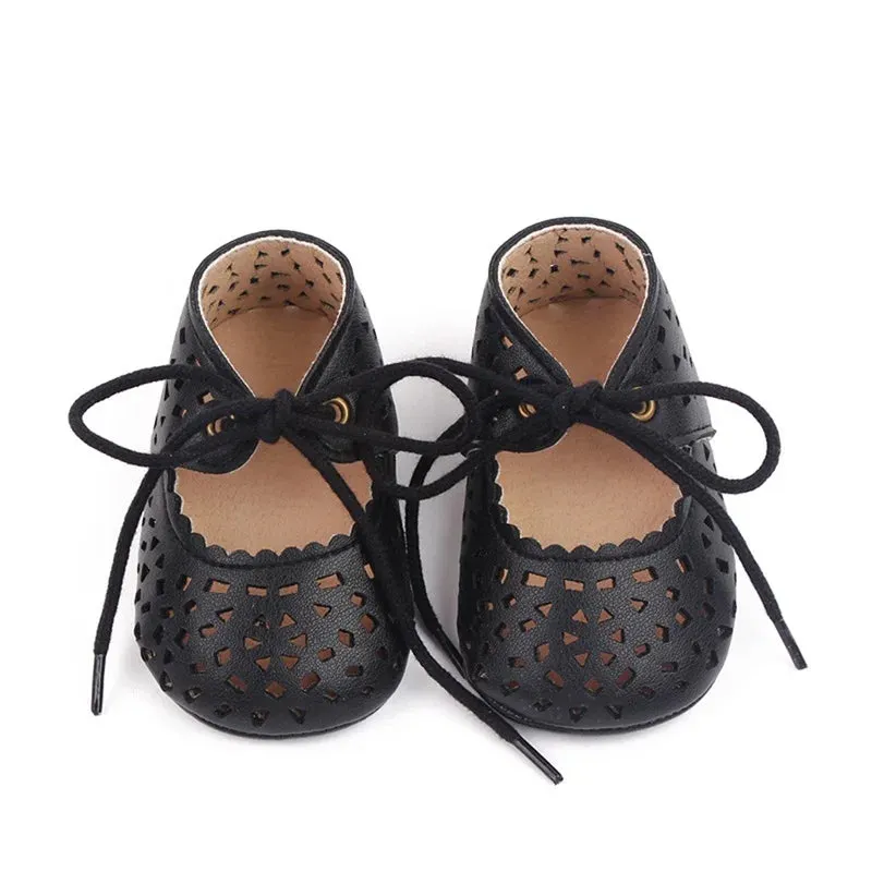 Baby Girls Non-slip PU Leather Flat Shoes