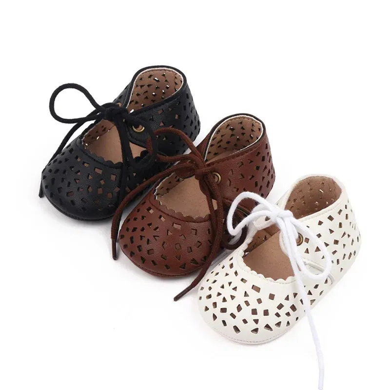 Baby Girls Non-slip PU Leather Flat Shoes