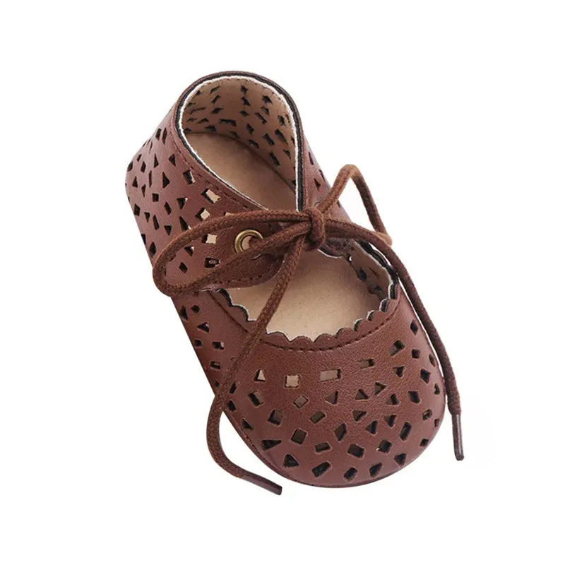 Baby Girls Non-slip PU Leather Flat Shoes