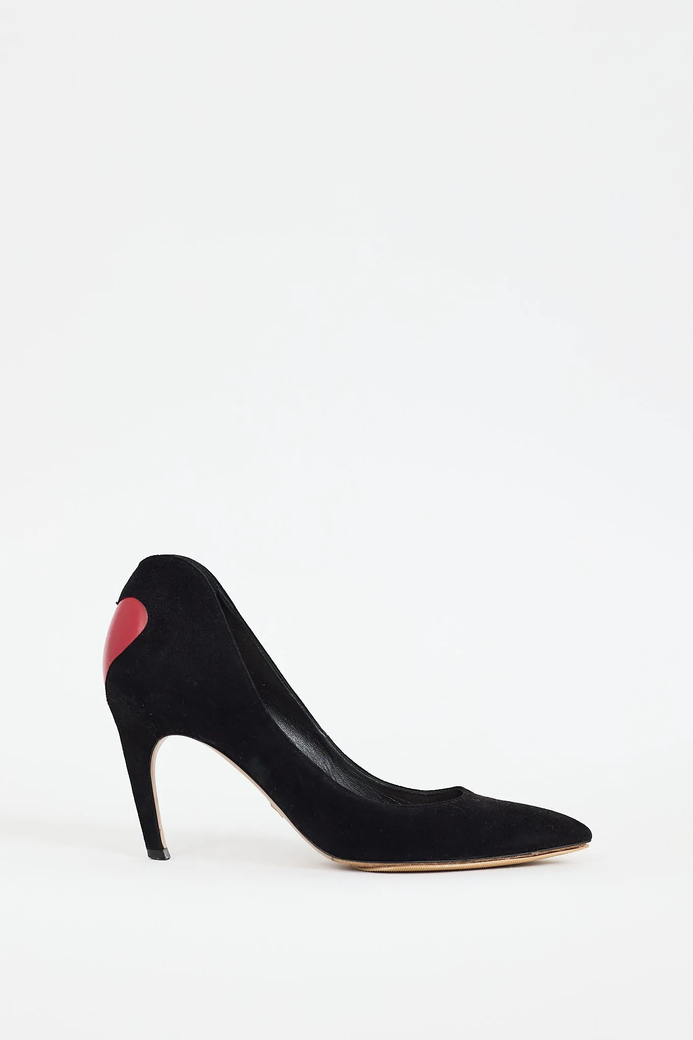 Black & Red Leather Dioramour Heel