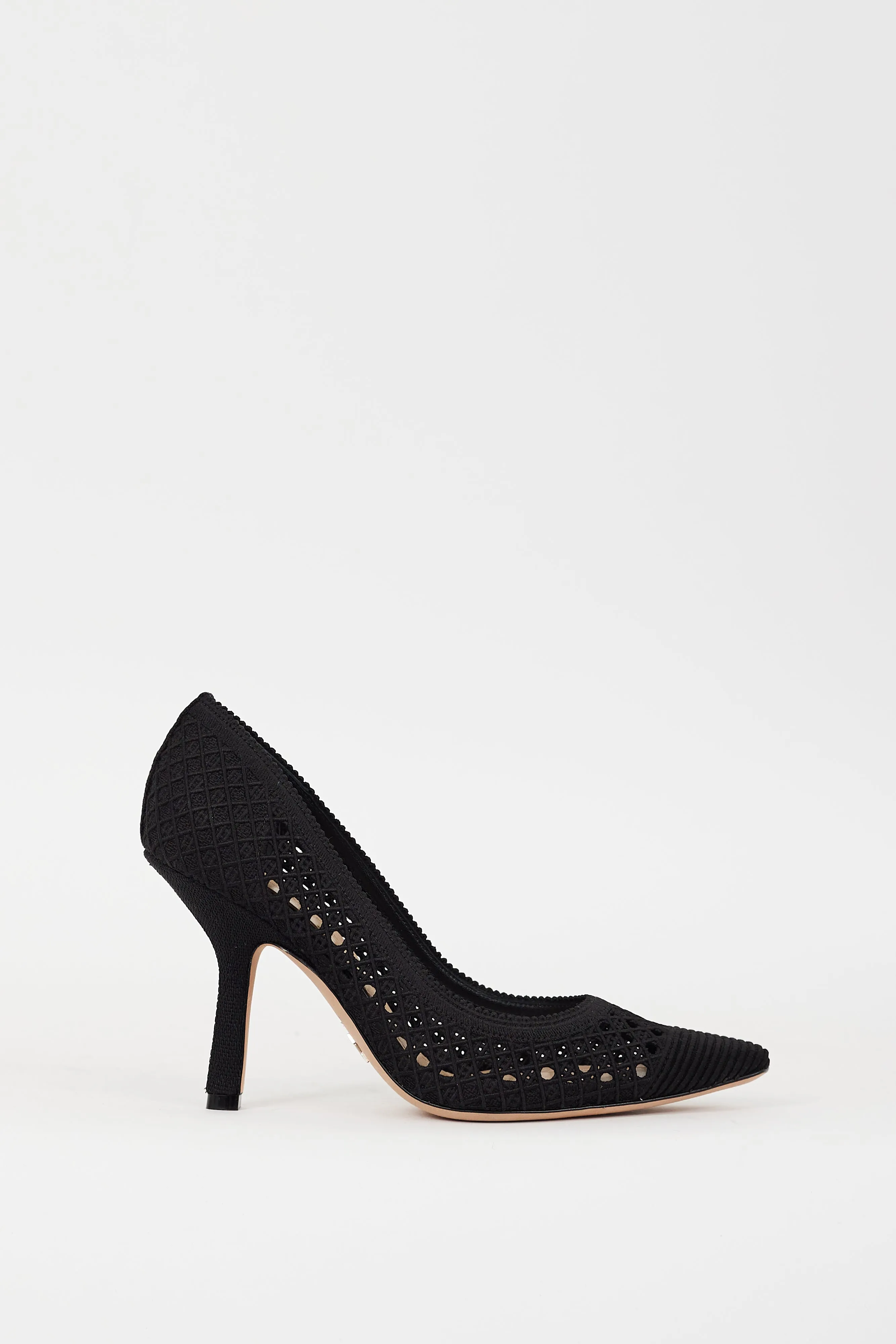 Black Cannage Mesh Capture Heel