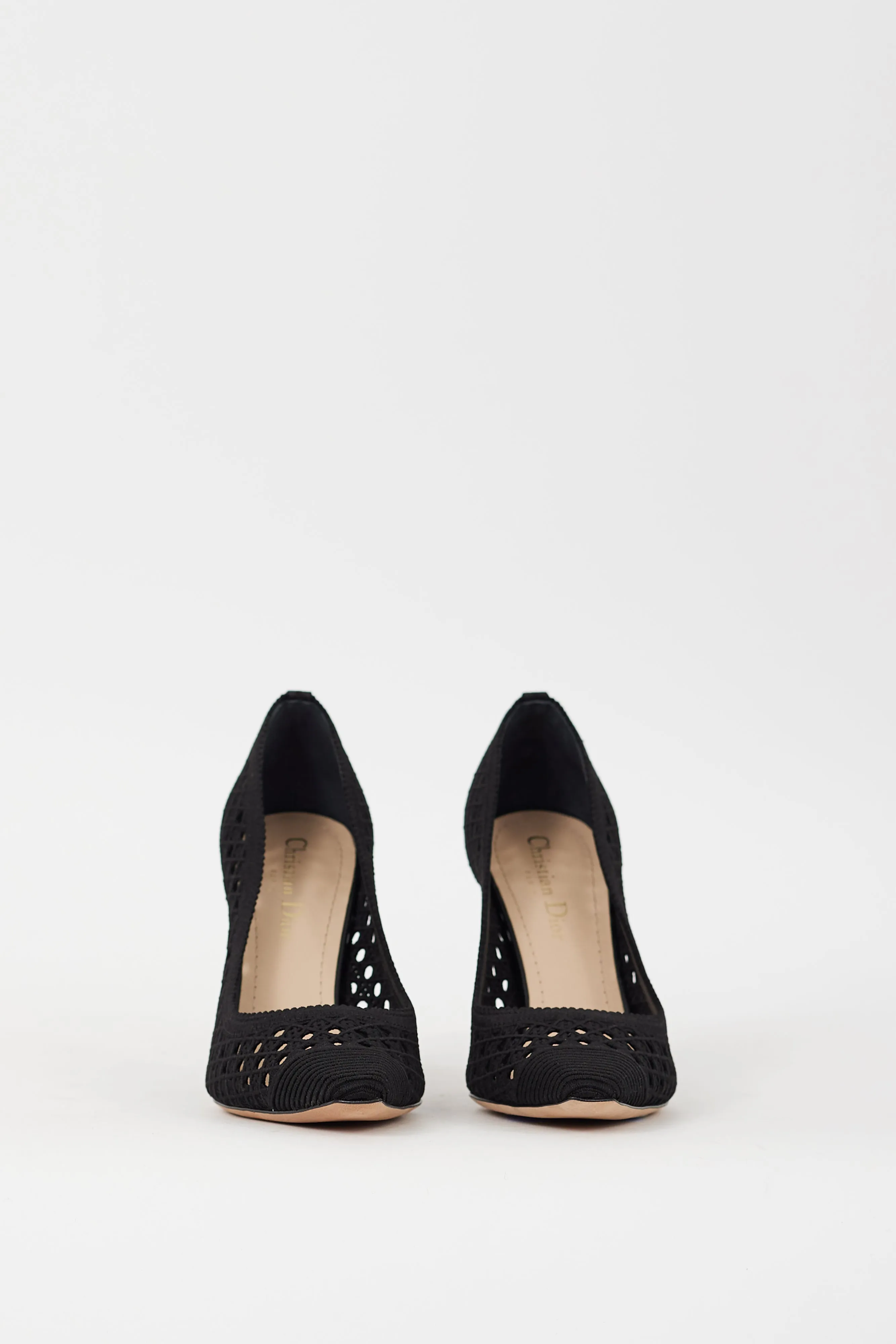 Black Cannage Mesh Capture Heel