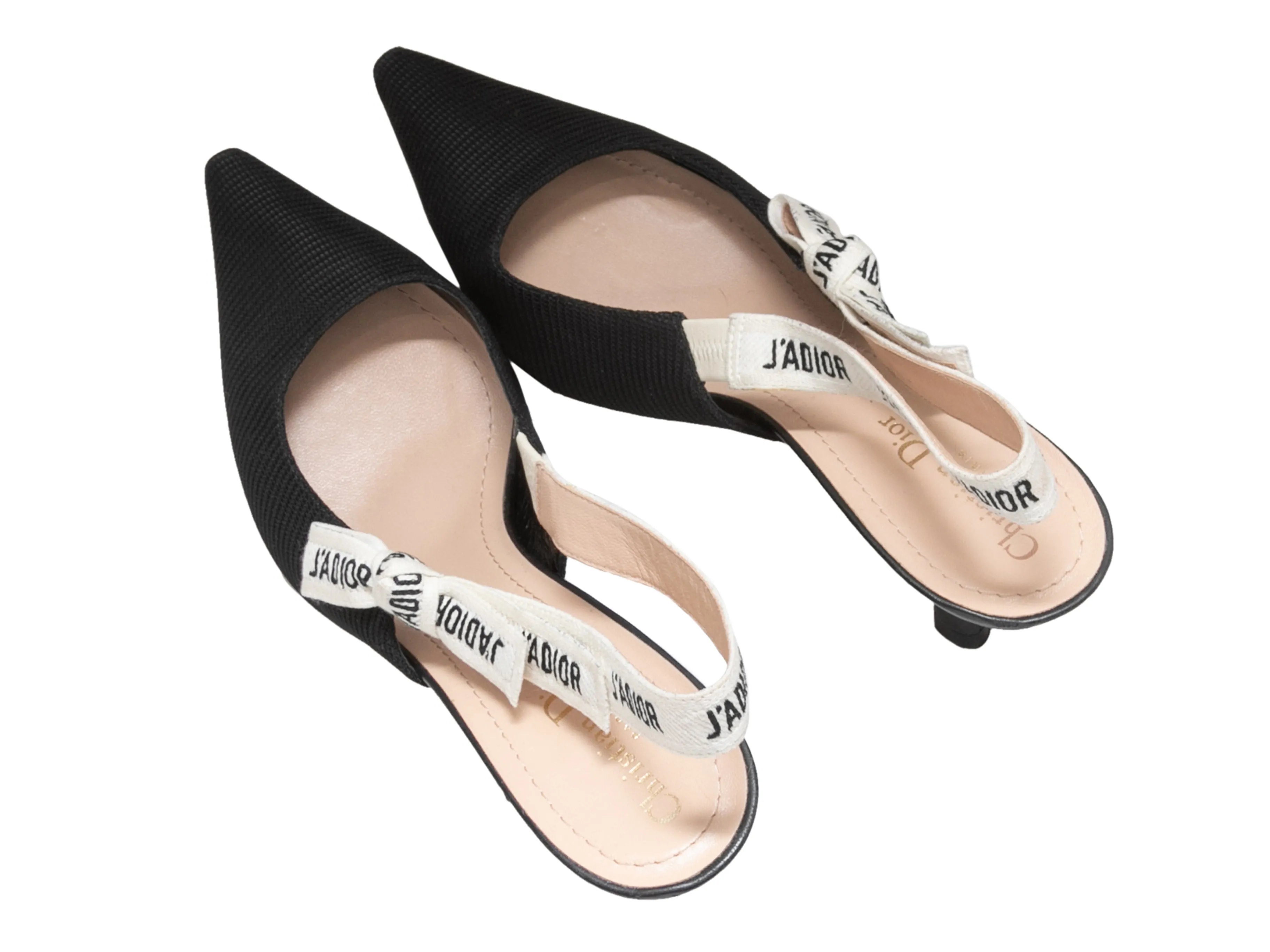 Black Christian Dior Pointed-Toe Slingbacks Size 42