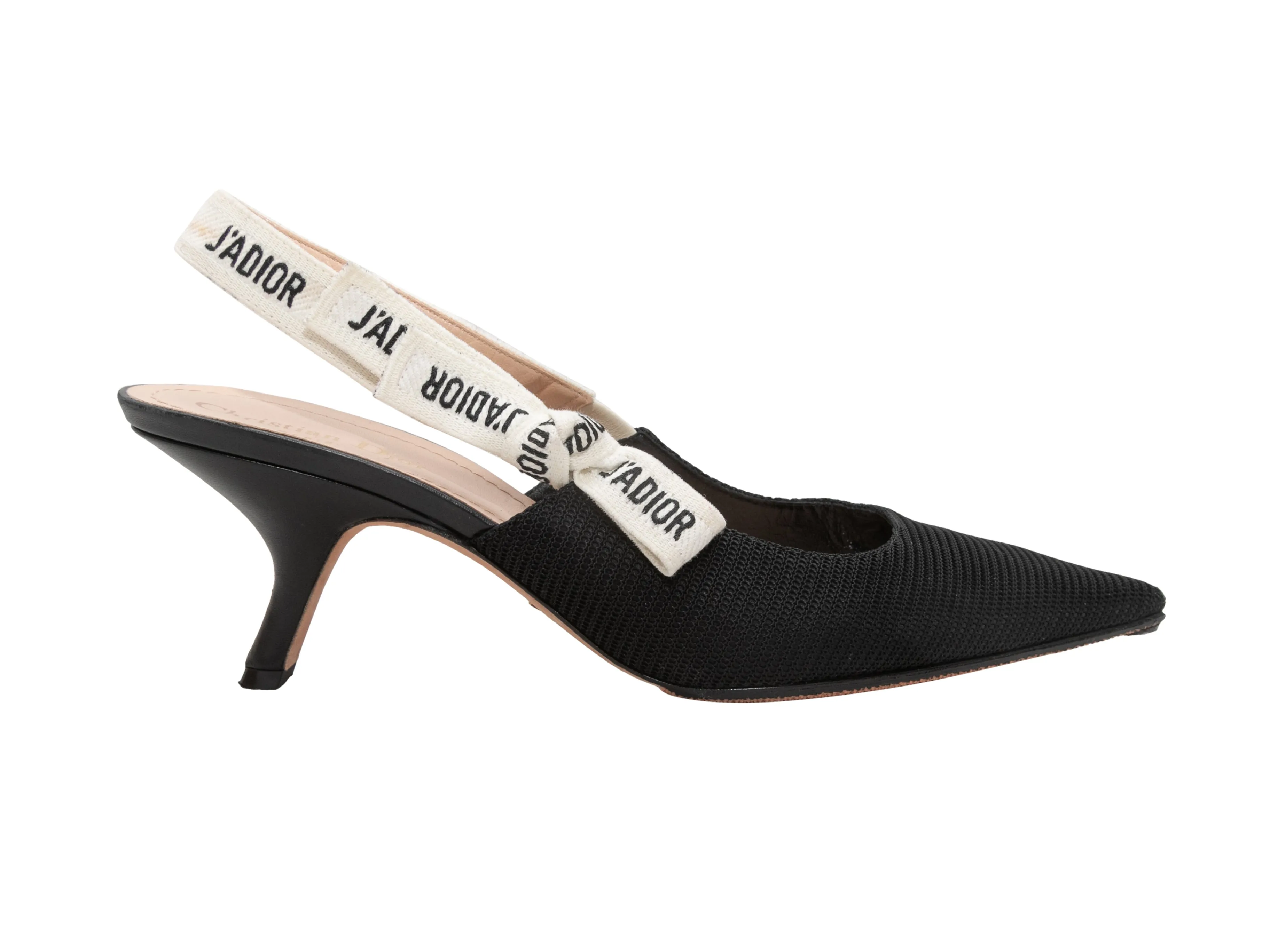 Black Christian Dior Pointed-Toe Slingbacks Size 42