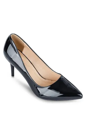 Black Patent Leather Pointed Heels