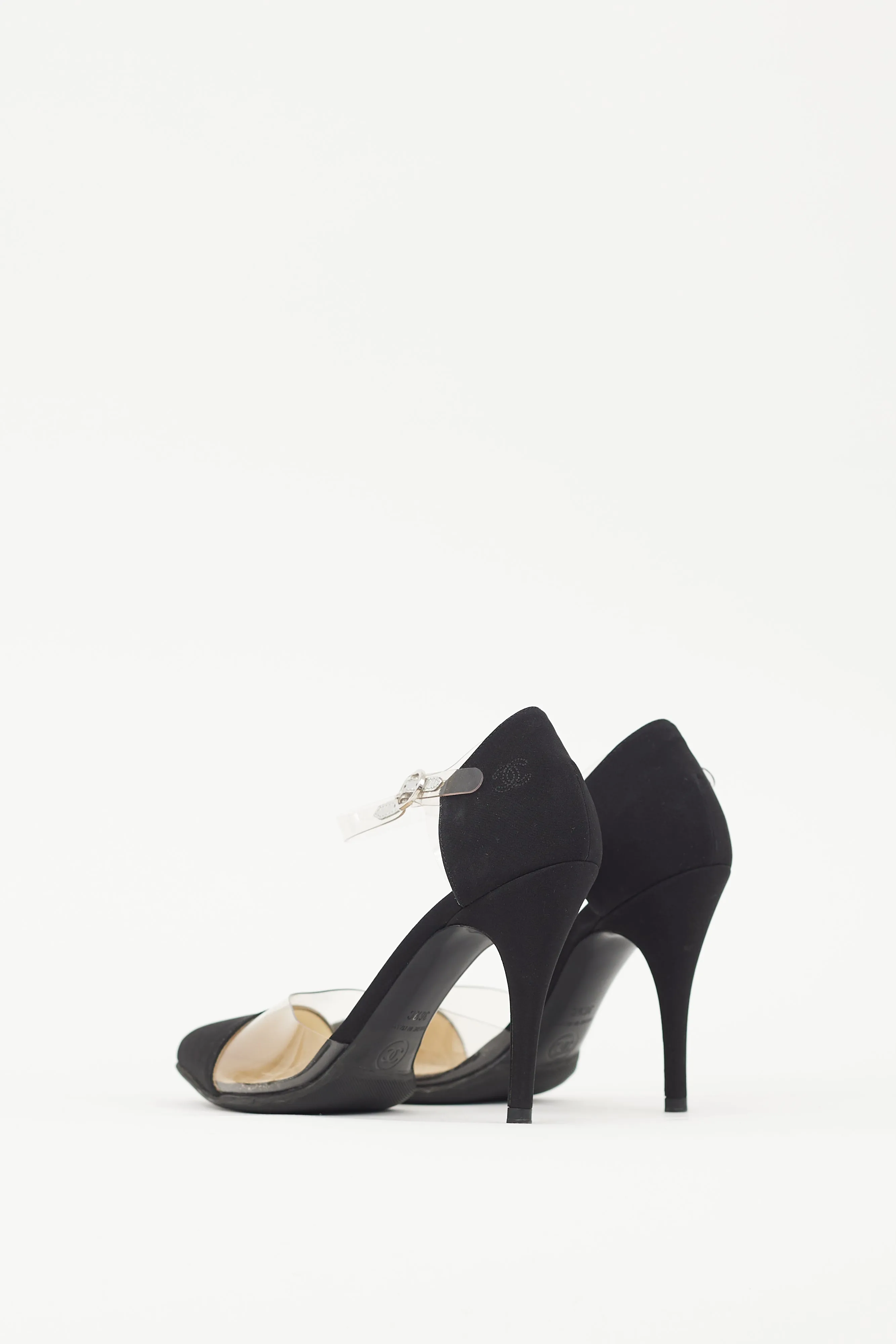 Black Satin PVC Heel