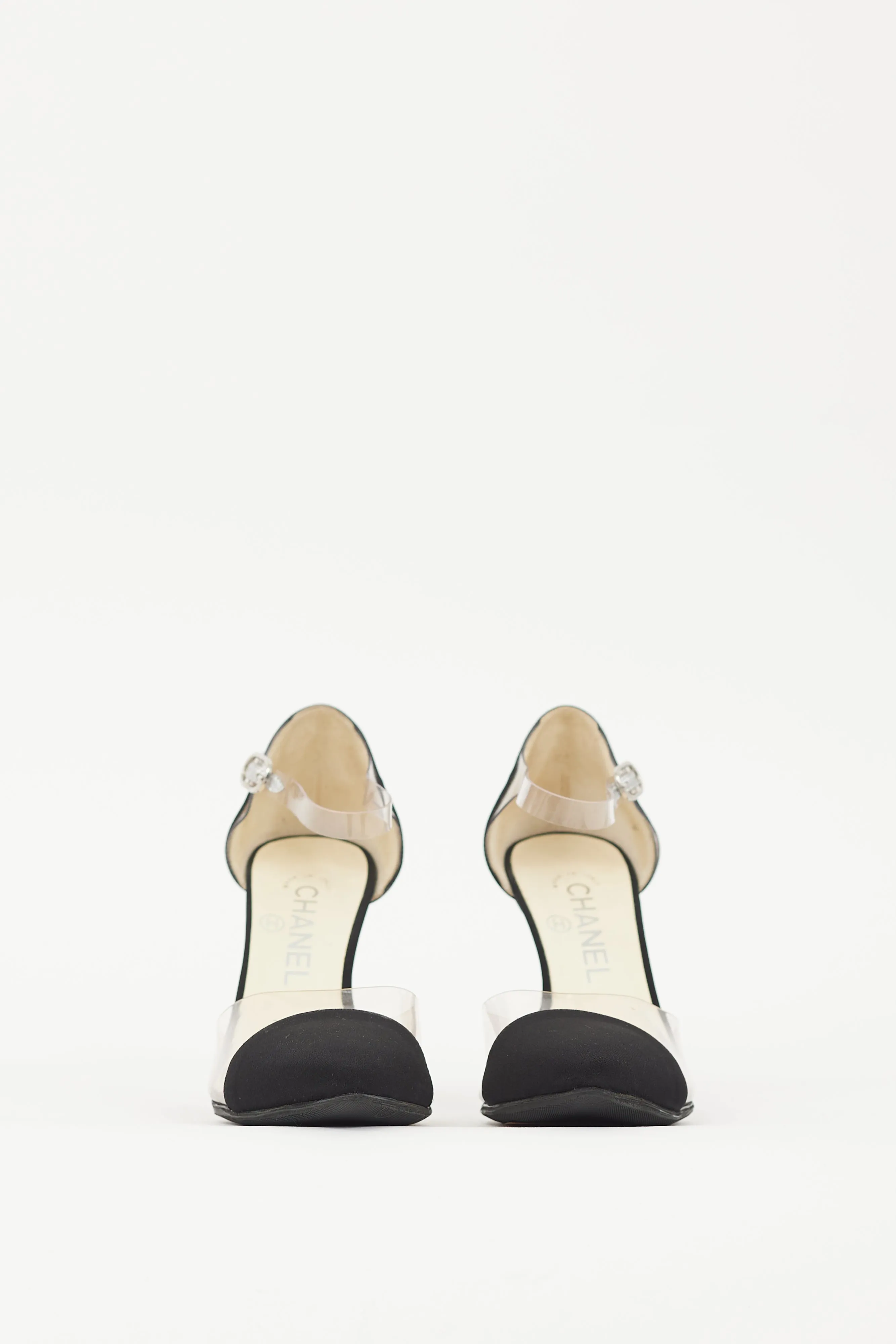 Black Satin PVC Heel