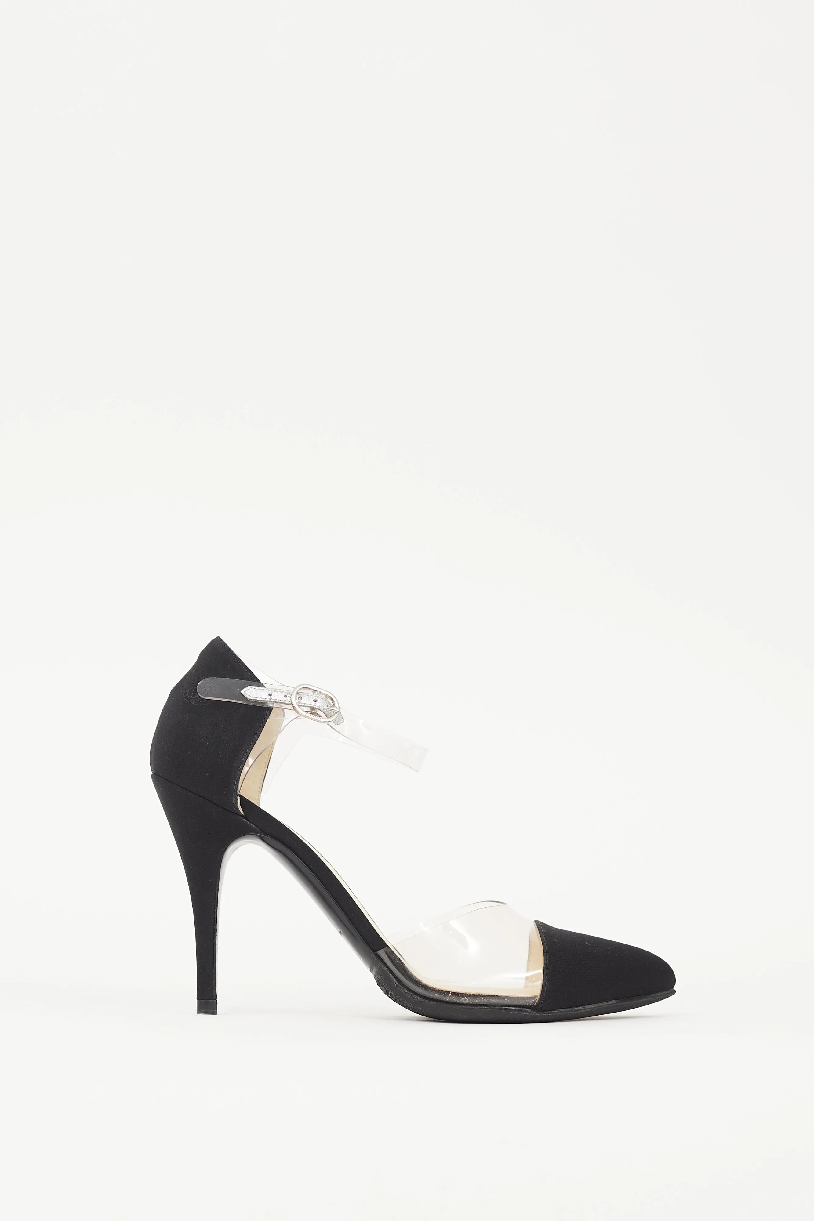 Black Satin PVC Heel