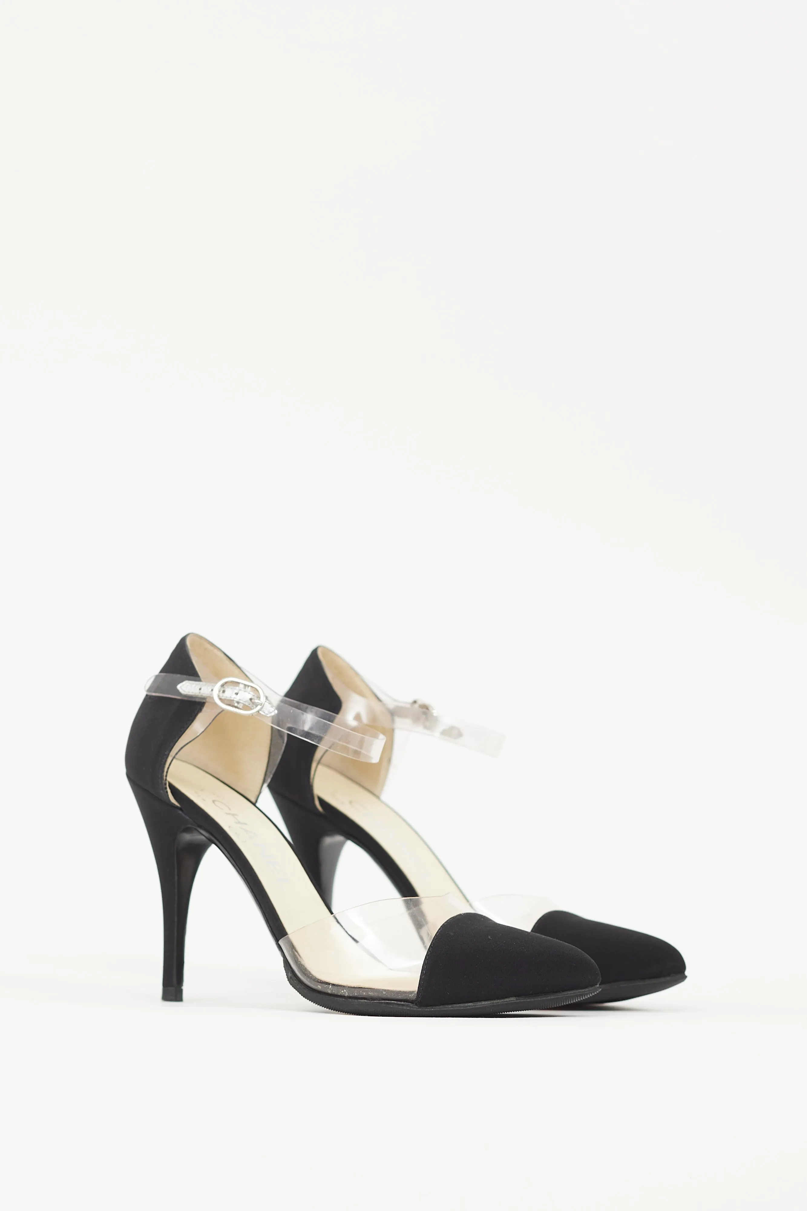Black Satin PVC Heel