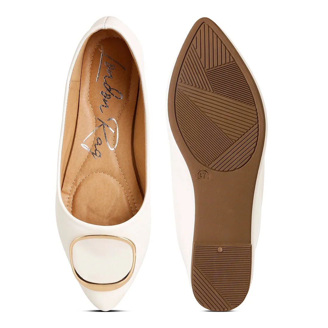 Brooch Detail Ballet Flats
