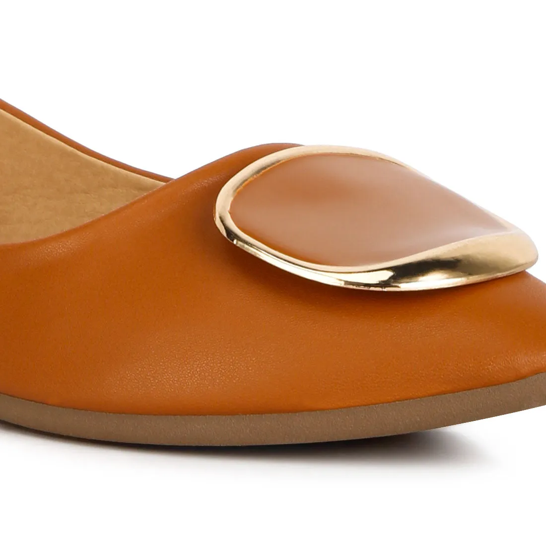 Brooch Detail Ballet Flats