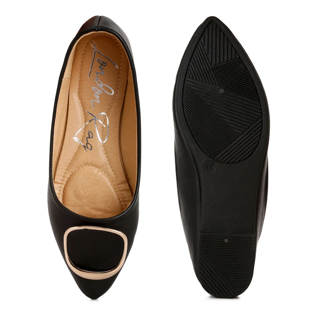 Brooch Detail Ballet Flats