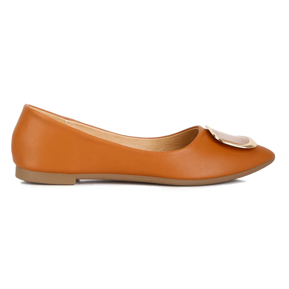 Brooch Detail Ballet Flats