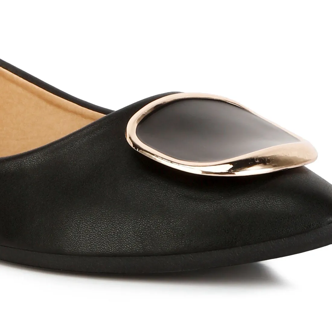 Brooch Detail Ballet Flats