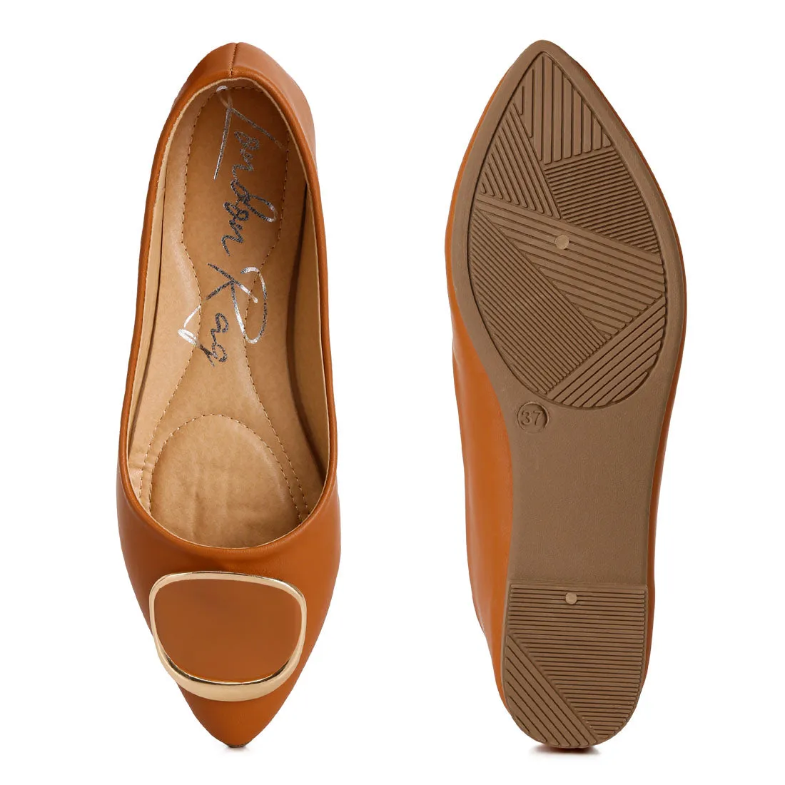Brooch Detail Ballet Flats