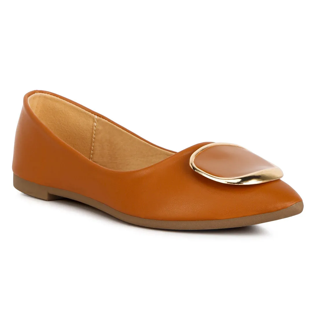Brooch Detail Ballet Flats
