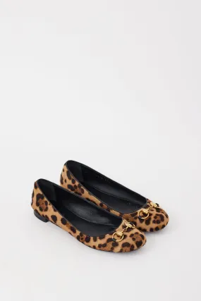 Brown & Gold Leather Textured Flat