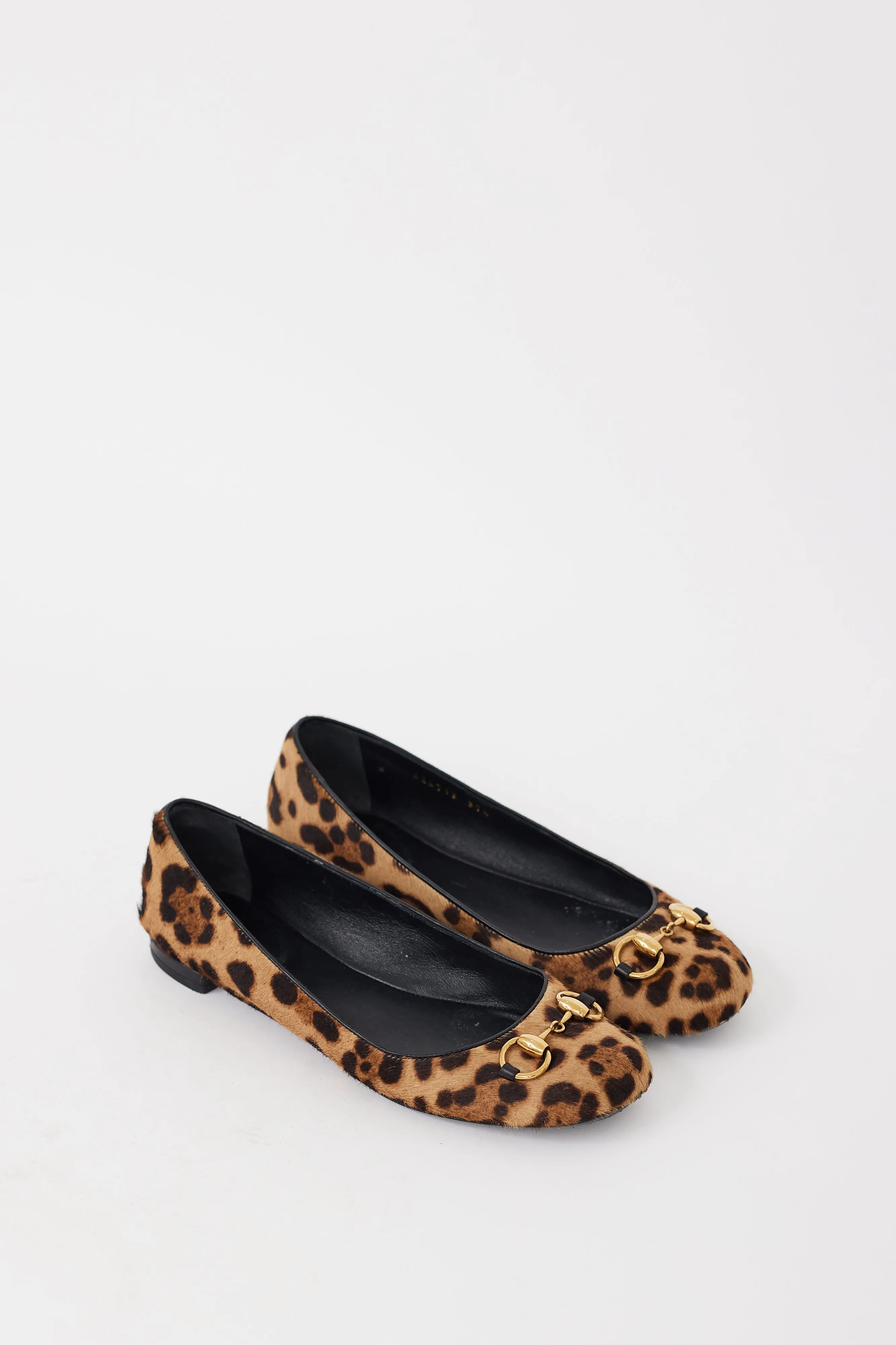 Brown & Gold Leather Textured Flat