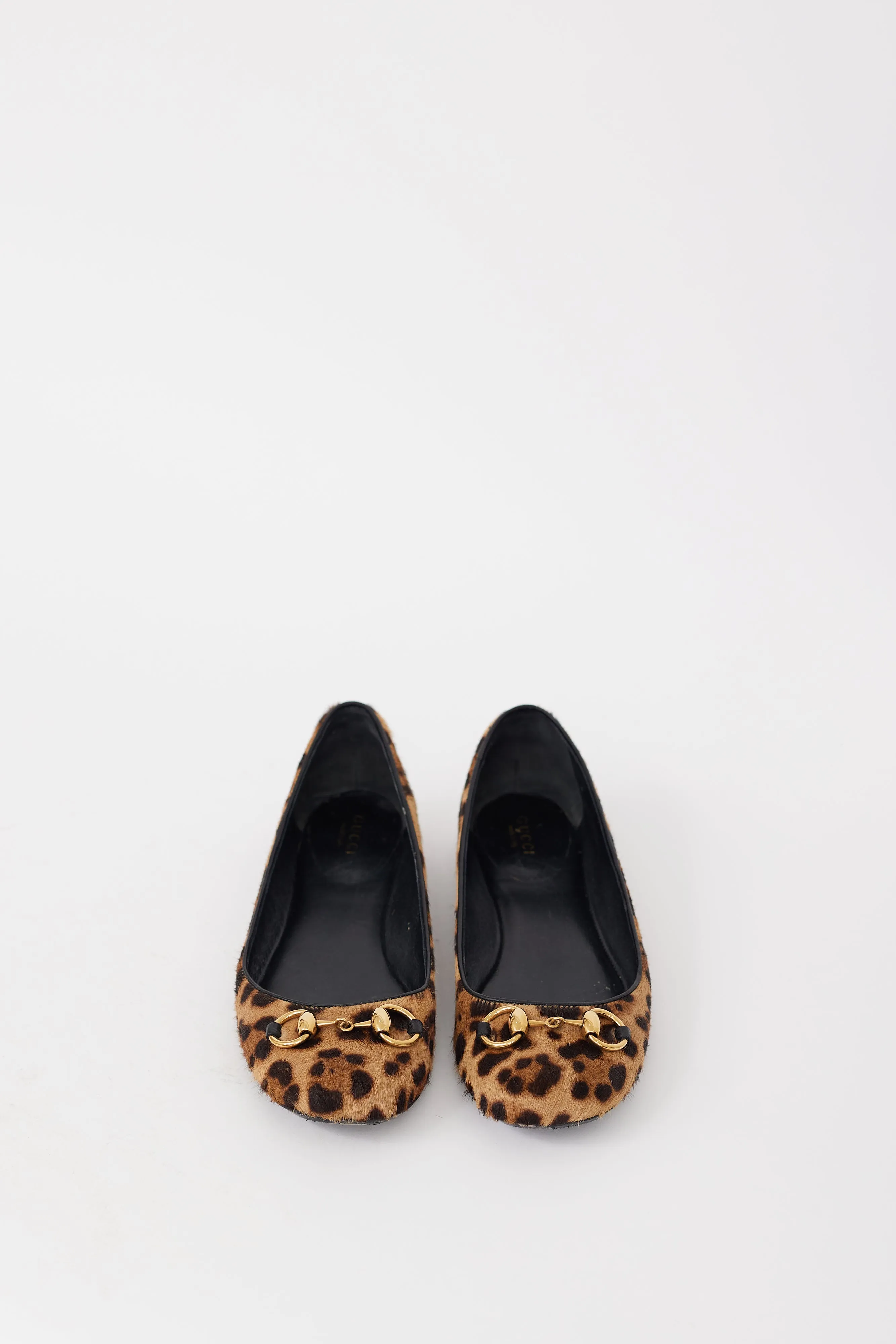 Brown & Gold Leather Textured Flat
