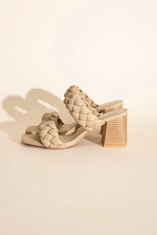 Buggy Braided Strap Mule Heels
