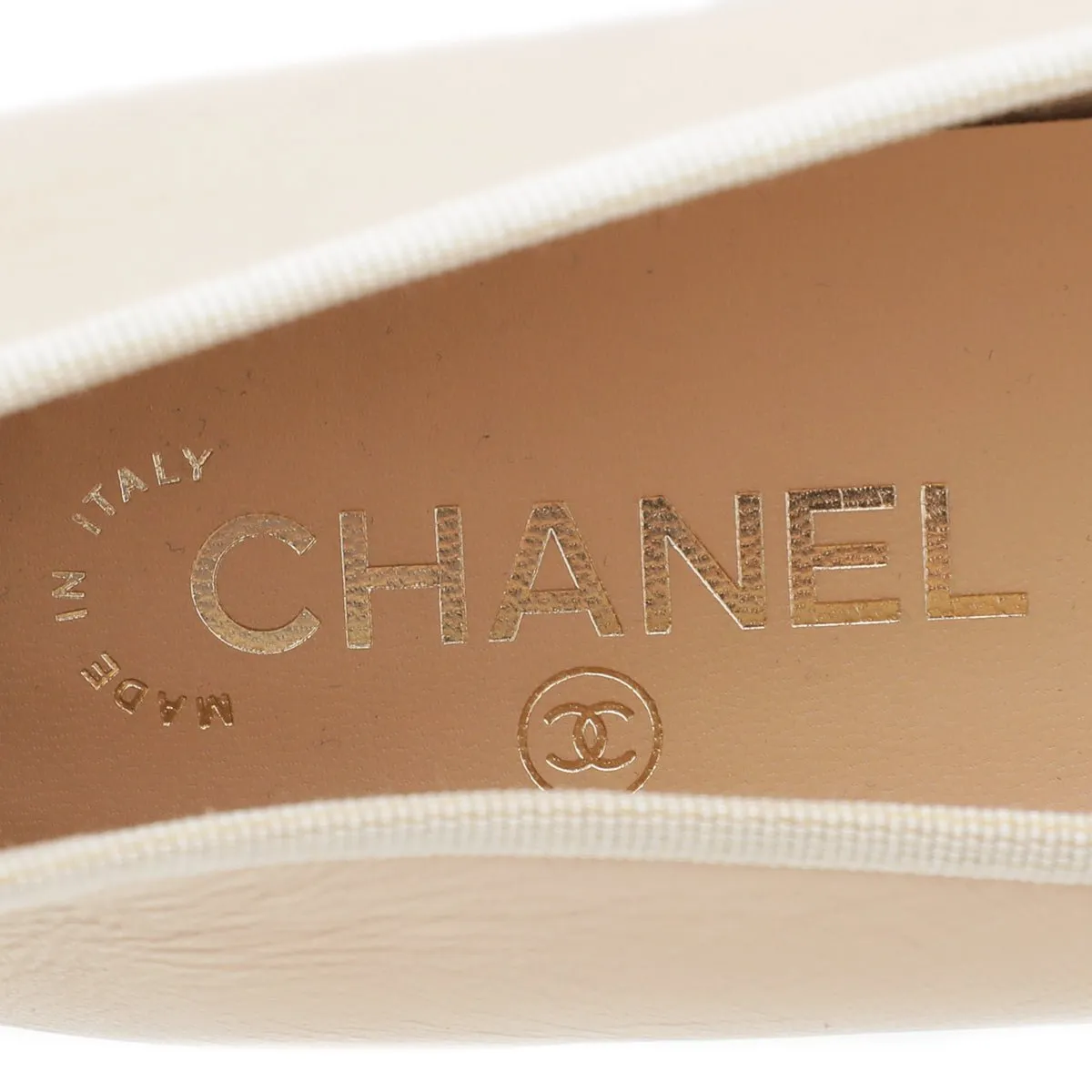 Chanel Bicolor CC Cap Toe Bow Flat Ballerina 39