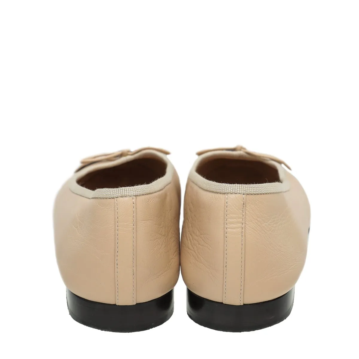 Chanel Bicolor CC Cap Toe Bow Flat Ballerina 39