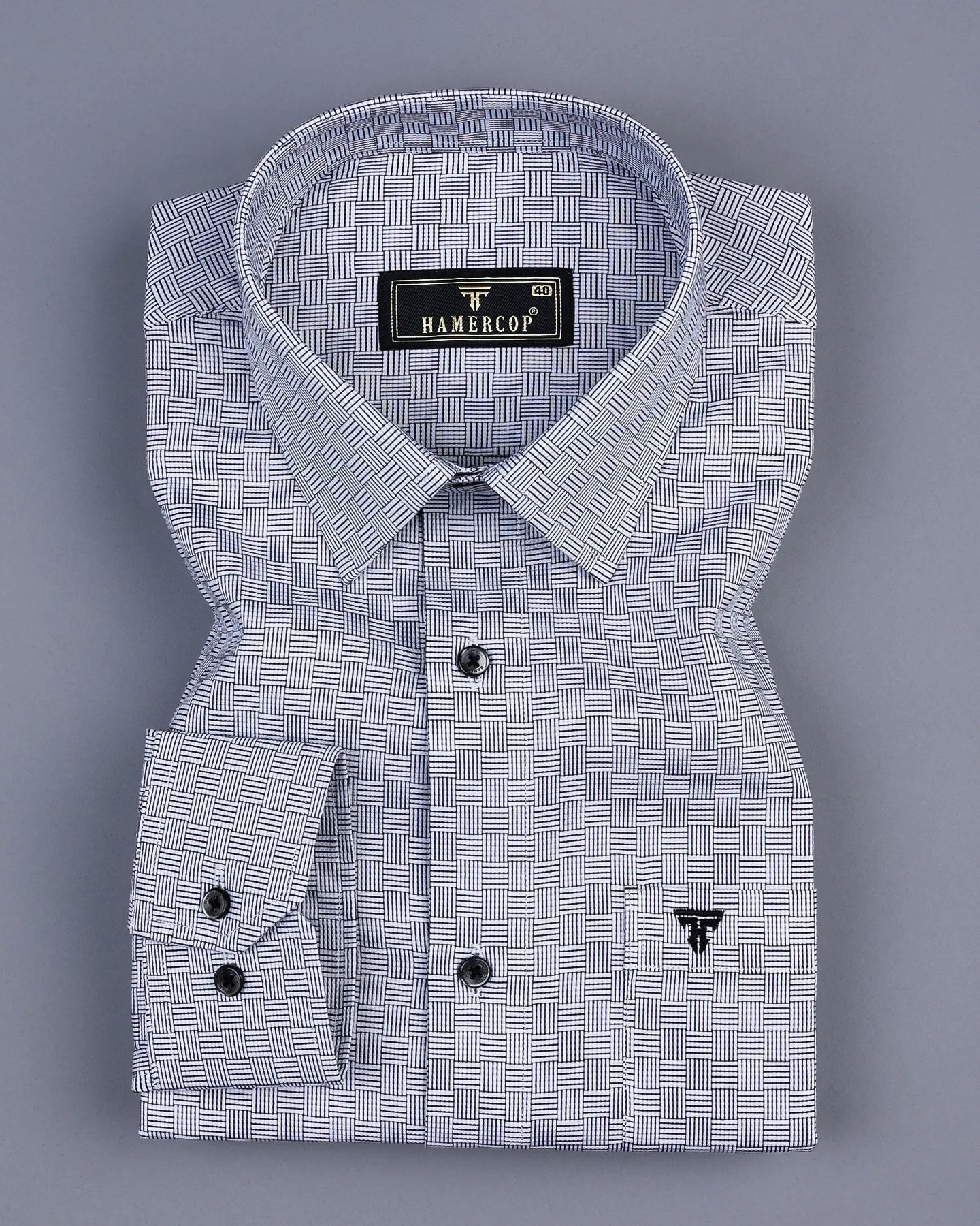 Devon Black With White Box Premium Cotton Gizza Shirt