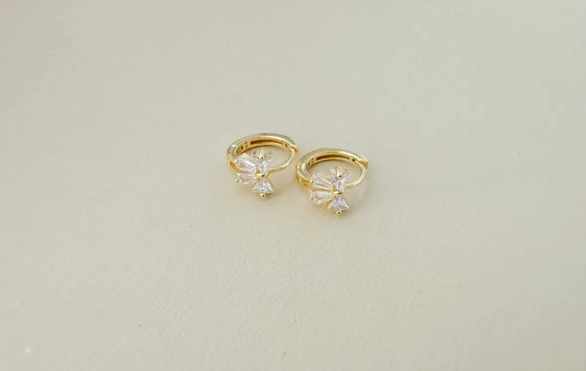 Gold diamond hoop earrings