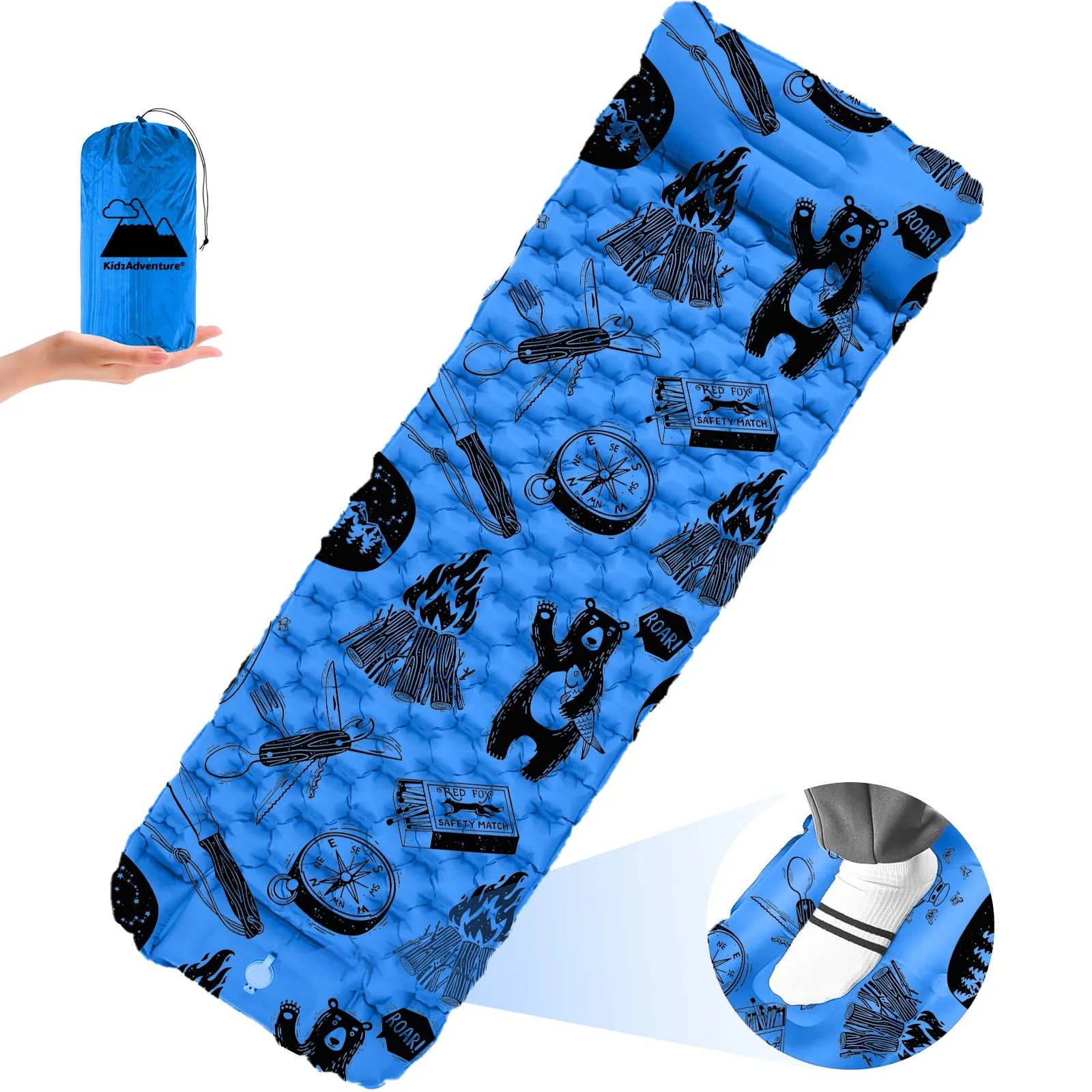 Inflatable Sleeping pad for Kids - Blue