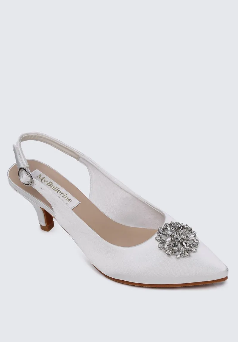 Jeannie Comfy Heels In Ivory