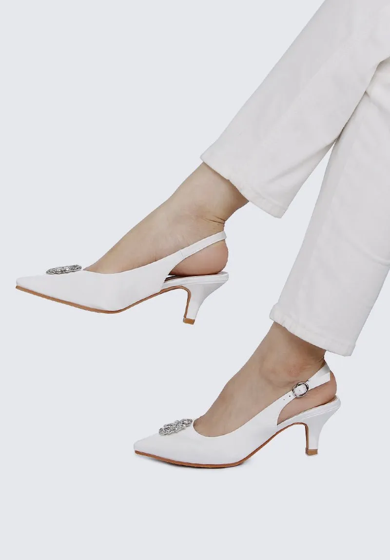 Jeannie Comfy Heels In Ivory