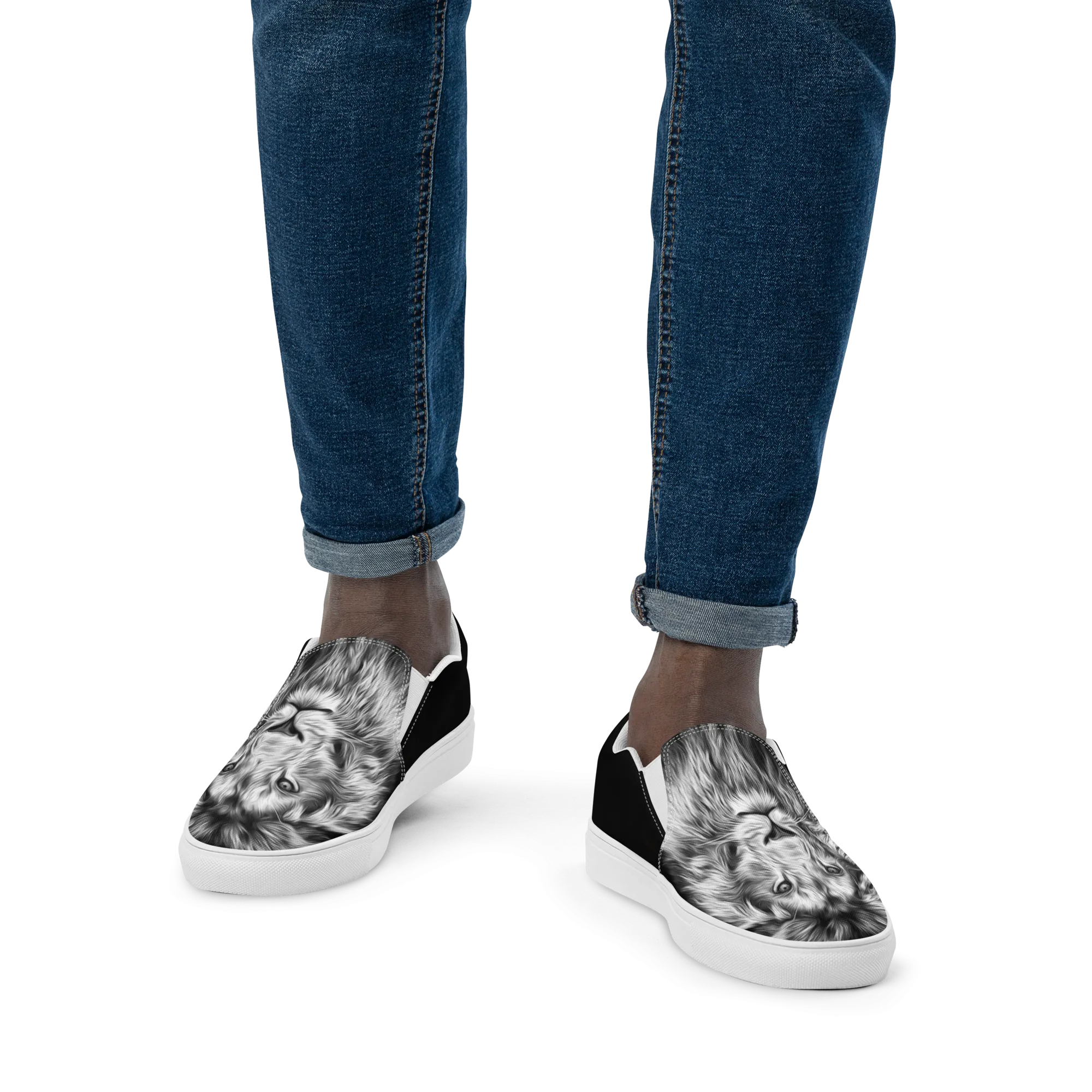 Men’s slip-on canvas shoes - Lion
