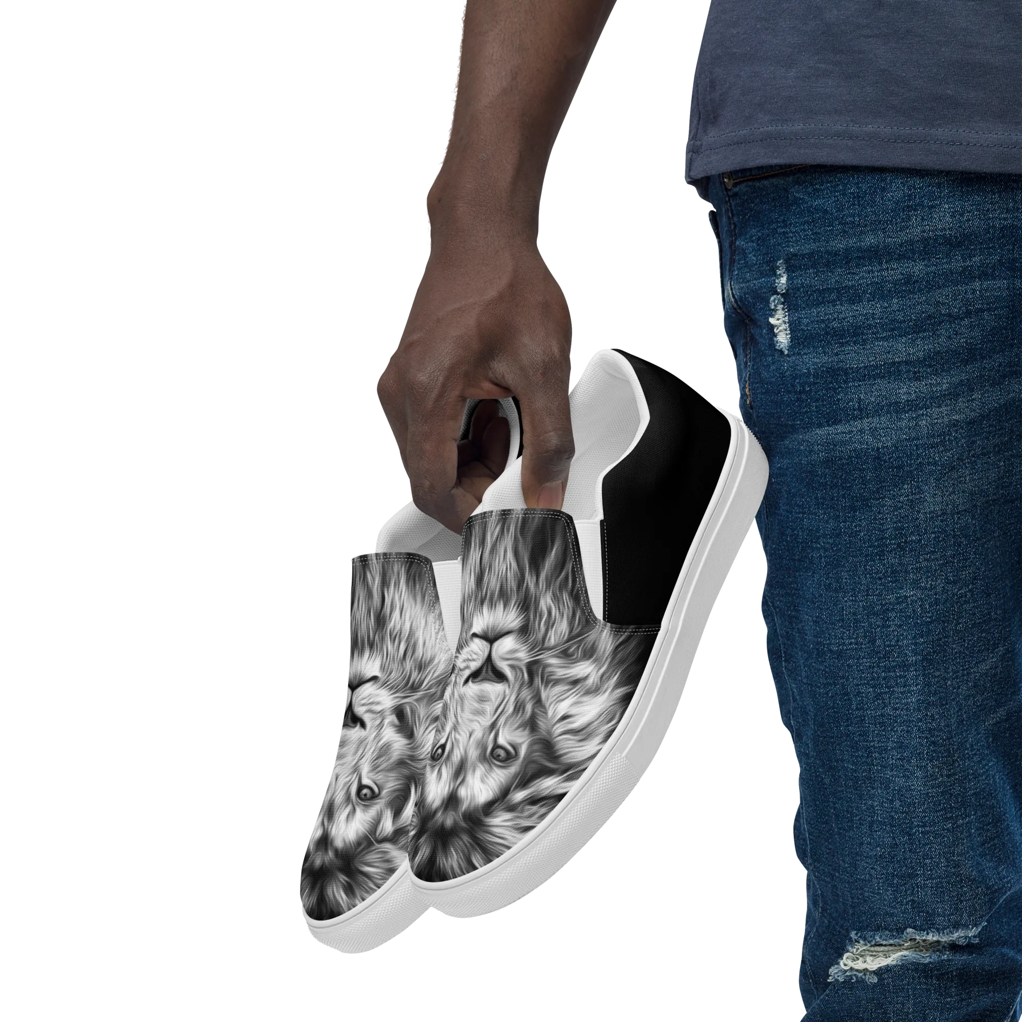 Men’s slip-on canvas shoes - Lion