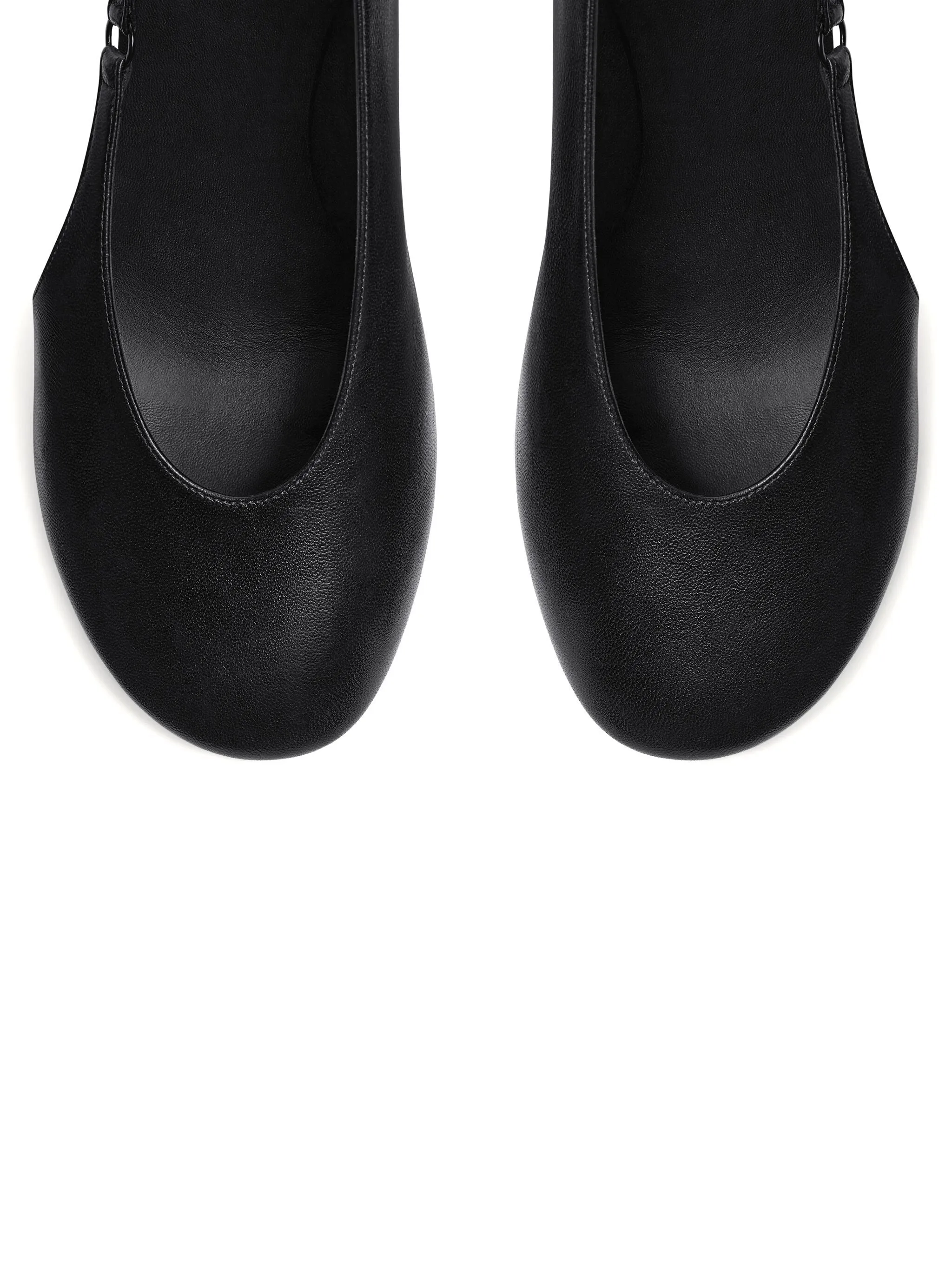 Oblique Strap Leather Heels