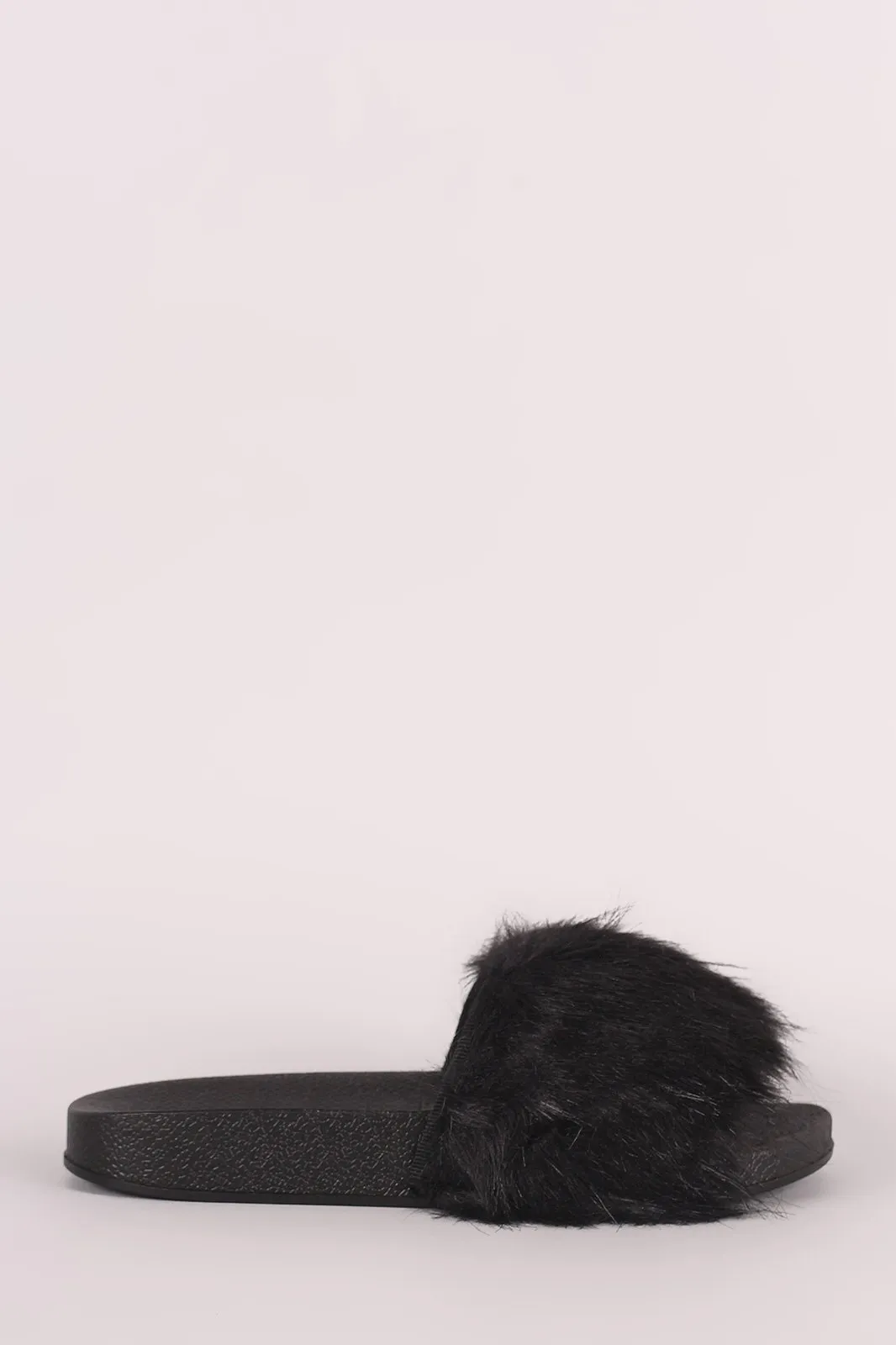 Open Toe Furry Slide Sandal