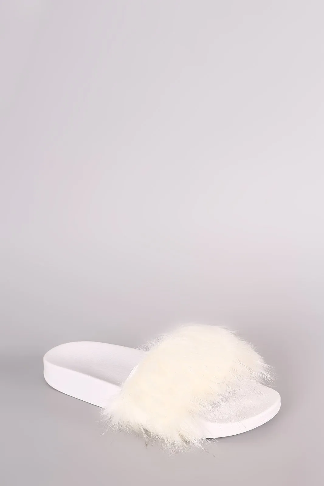 Open Toe Furry Slide Sandal