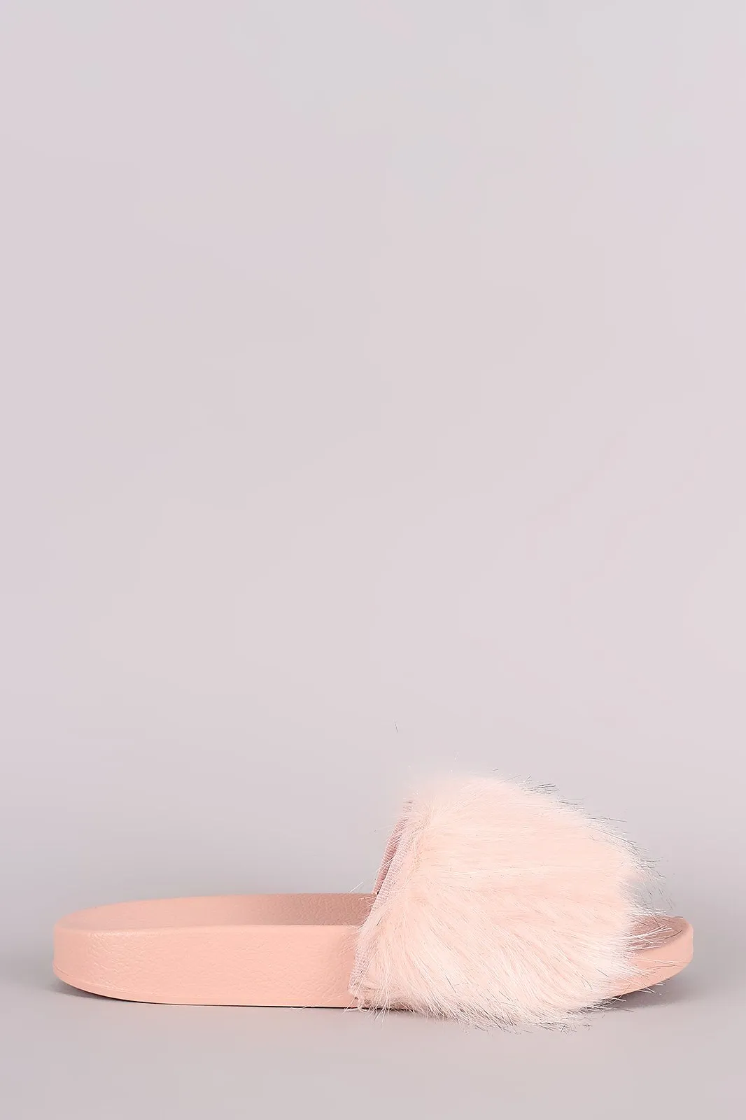 Open Toe Furry Slide Sandal