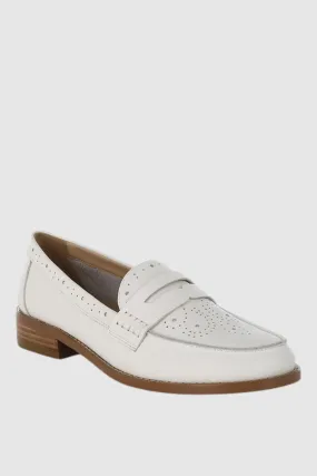 Perforated Low Heel Loafers