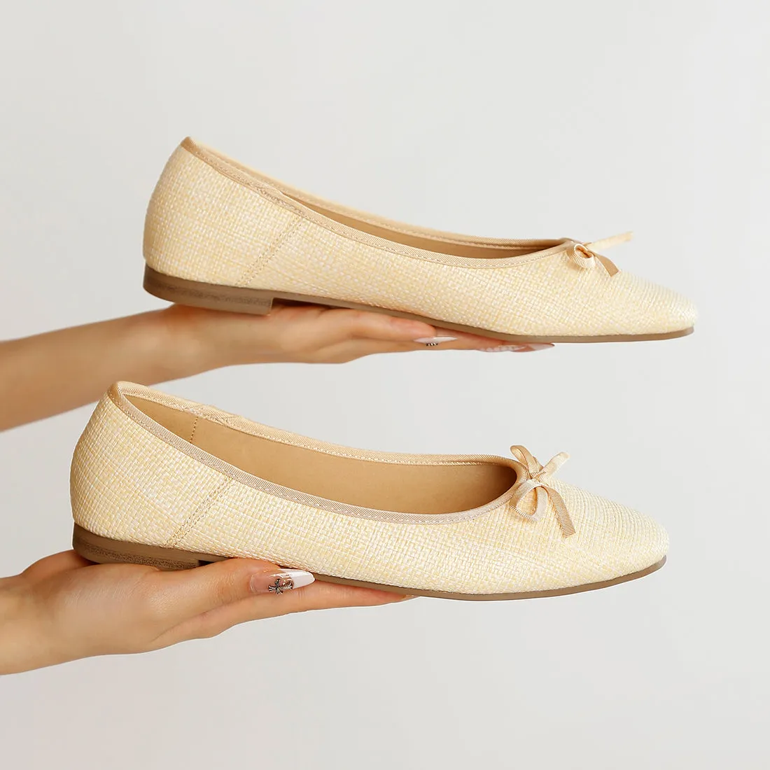 Raffia Ballet Flats