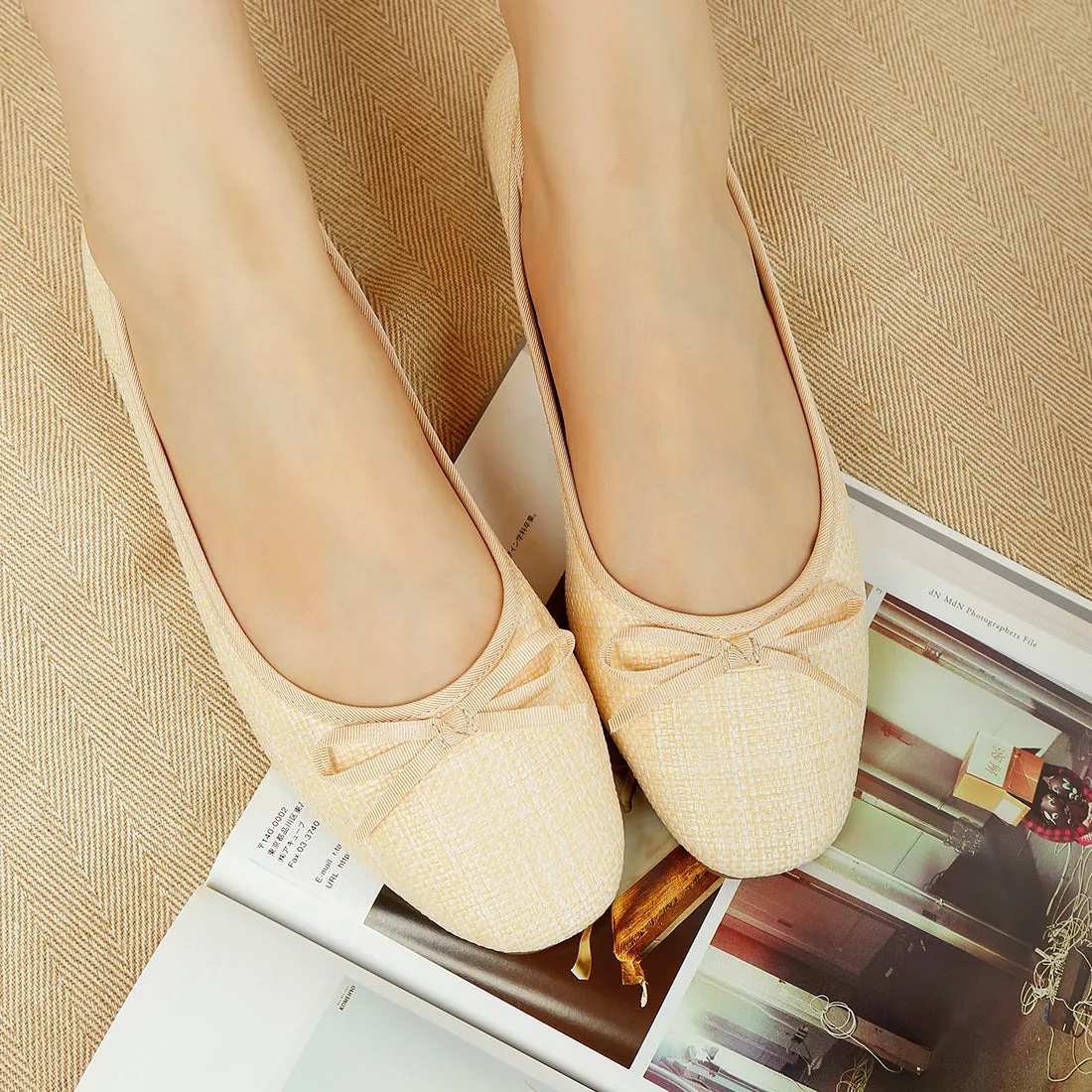 Raffia Ballet Flats