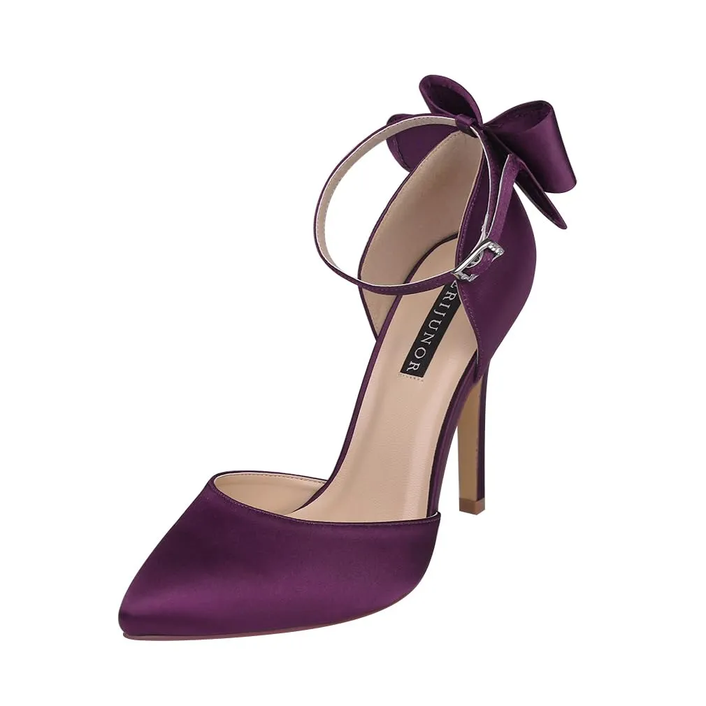 Red Bow Tied Ankle Strap Heels