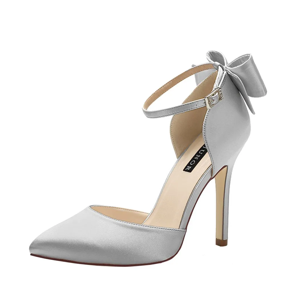 Red Bow Tied Ankle Strap Heels