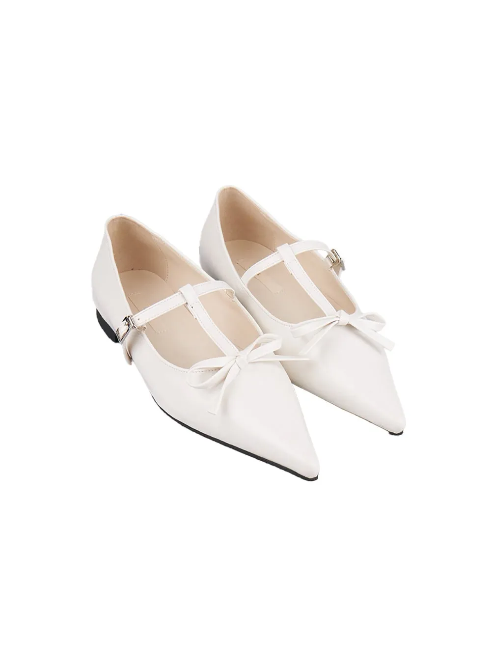 Ribbon Strap Buckled Flats IF505