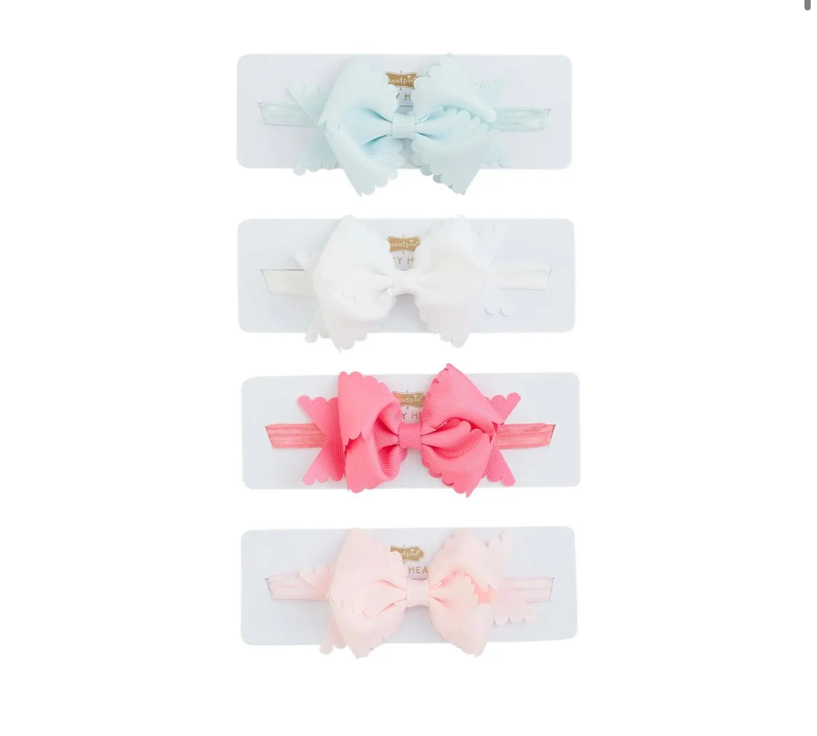 Scalloped Bow Headband - Assorted