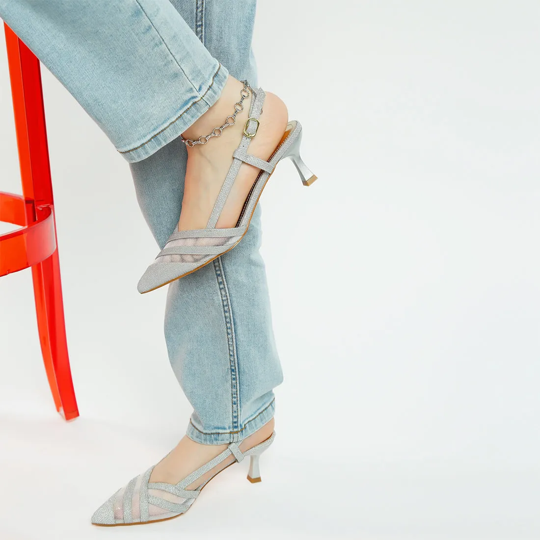 Slingback Kitten Heel Sandals